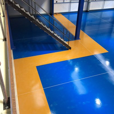 Resin Floor coating and slip resistant walkways at Bridge Cars, Woodbridge, Suffolk