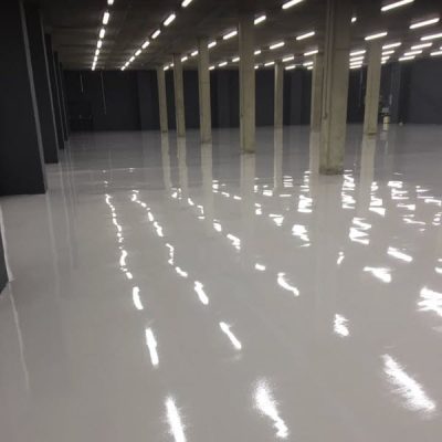 Flowcrete flowshield for luxury car storage floor, North London