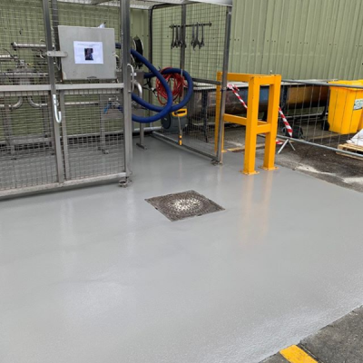 Concrete floor repairs with Polyurethane resin floor screed, Bury St Edmunds