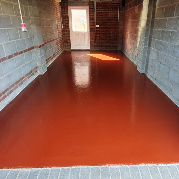 Resin flooring for garage in Otley