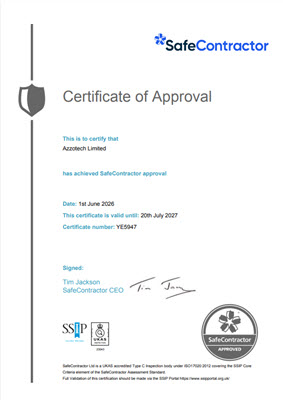 Safe Contractor certificate of approval June 2026