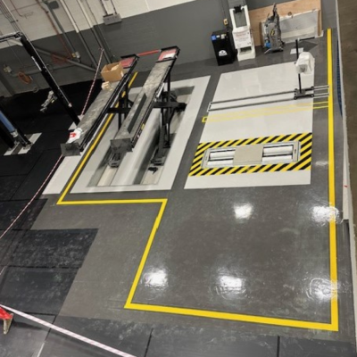 Epoxy Floor Coating with Safety Demarcation at Vehicle Workshop